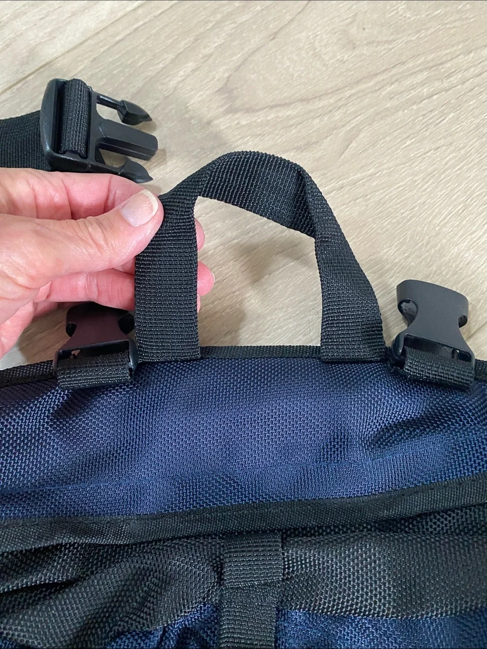 ❤️North Face Heavy Duty Oversized Hiking Fanny Pack Belt Bag Blue Black